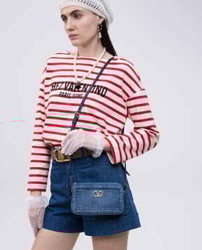 Valentino Синя сумка крос-боді ALLTIME з металевою емблемою VLogo Signature 6W2P0AI5JXE