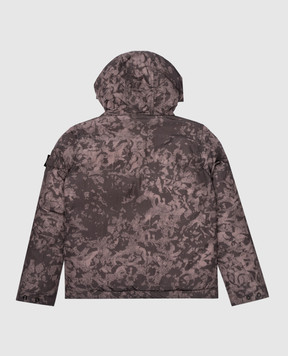 Stone Island Детский серый пуховик со съемным патчем логотипа 8116418608