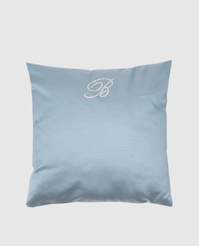 Blumarine Голубая декоративная подушка Laguna с кристаллами Swarovski H0000210016