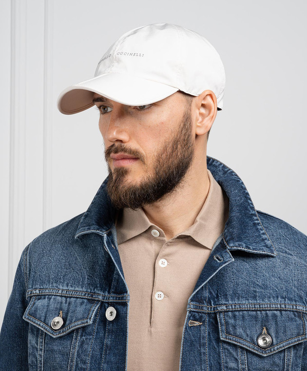 Brunello Cucinelli Бежевая кепка с логотипом MD4799984 изображение 2