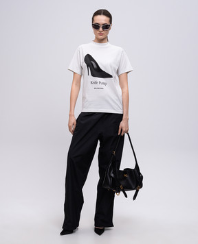 Balenciaga Белая футболка Knife Pump 809122TSVN4