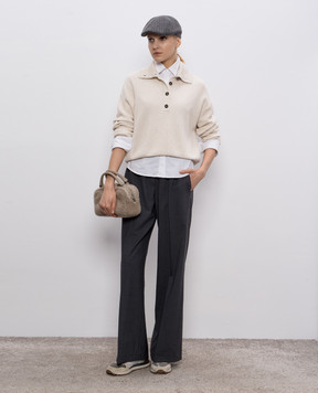 Brunello Cucinelli Бежевий светр з люрексом MAZ260214P