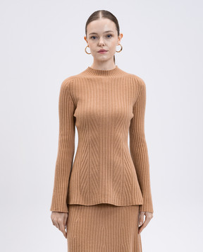 Twinset Коричневий джемпер з вовни і кашеміру 252TP3571