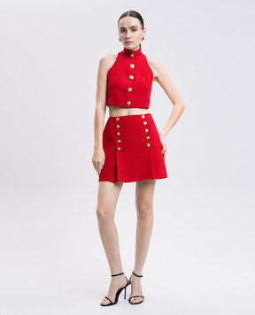 Balmain Червоний топ з вовни FF1AB496WD03