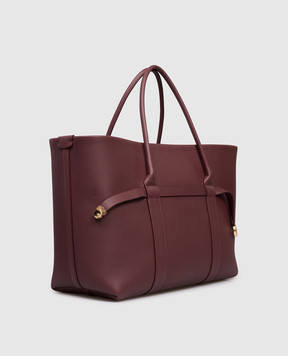Loro Piana Бордовая кожаная сумка-тоут Ghiera FAO7463