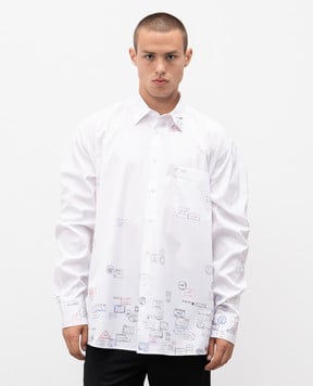 Vetements Біла сорочка з принтом UH76SH150Wm