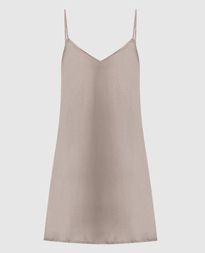 Dore & Rose Бежевое пижамное платье из шелка PREMIUMSILKSLIPDRESS