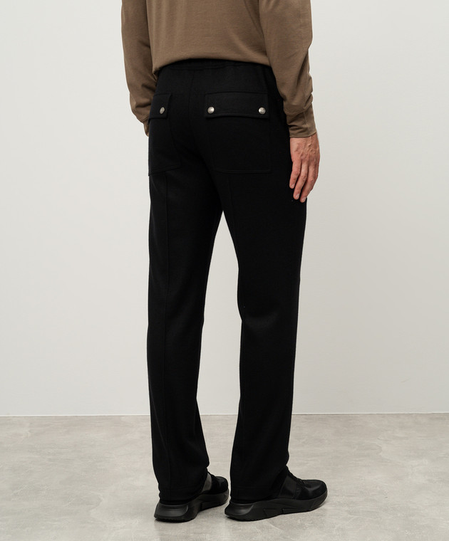 Tom Ford Черные брюки из кашемира с гравировкой логотипа JAL016JMK004F24 изображение 4