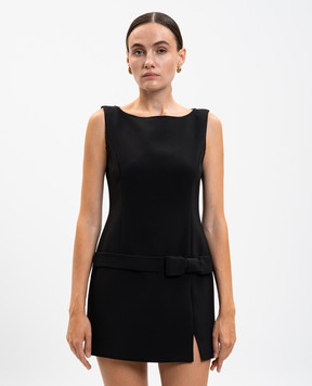 Twinset Чорна сукня міні з логотипом 252TP2306