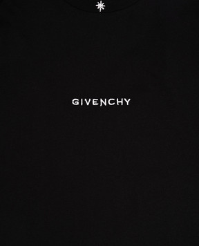 Givenchy Детская черная футболка с вышивкой логотипа H307334