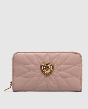 Dolce&Gabbana Рожевий шкіряний гаманець Devotion BI0473AV967