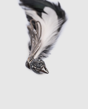Lanvin Серебряная брошь в виде птички с кристаллами AWCJHS2HPLUM