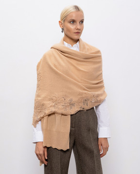 Ermanno Scervino Бежевий шарф з кашеміру D475R711APPYU