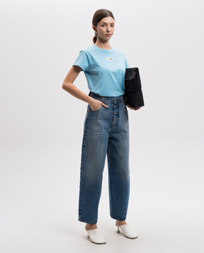 Maison Margiela MM6 Блакитна футболка з нашивкою логотипа S52GC0326S24312