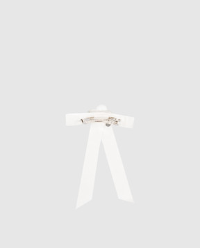 LELET NY Белая булавка Jenna rosette grosgrain petite в виде банта с цветком LELRES231689IC