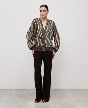 Missoni Коричневий кардиган з паєтками і люрексом DS25WM0CBK01C8