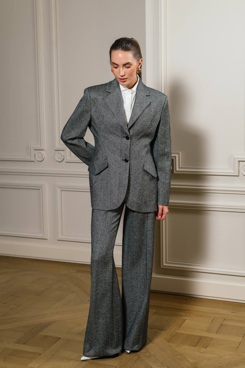 Ermanno Scervino Серый жакет с шерстью в узор D456I305QAV изображение 6