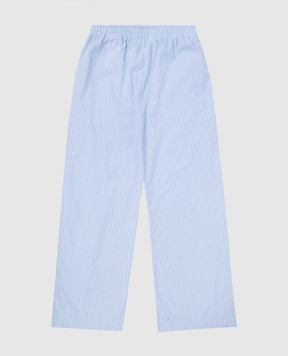 Palm Angels Детские голубые брюки в полоску PGCA021S25FAB001612