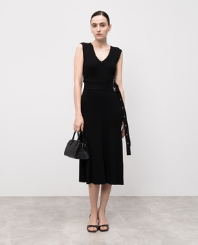 PROENZA SCHOULER Черное платье миди Madeline в рубчик R2527249KY349