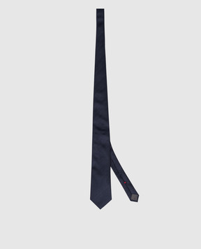 Brunello Cucinelli Синий галстук из шелка в узор MI8830018