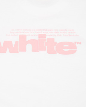 Off-White Дитяча біла укорочена футболка з принтом логотипа OGAA019S25JER001