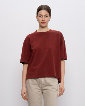 Woolrich Коричнева футболка з вишивкою логотипа CFWWTE0103FRUT4061