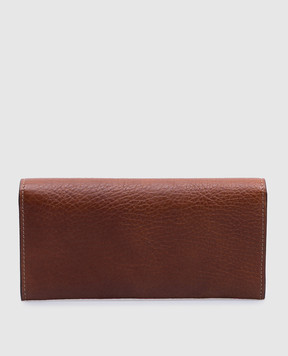 Brunello Cucinelli Коричневый кожаный кошелек с логотипом MWZIU255