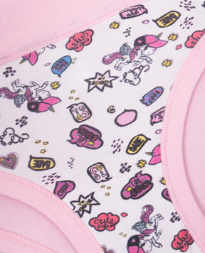 RiminiVeste Детские розовые трусики Lovely с принтом единорог с надписями B2823J