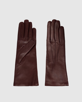 Sermoneta Gloves Бордові шкіряні рукавички B304BT