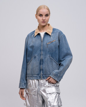 Maison Margiela Синя джинсова куртка з ефектом потертості S50AM0636S30383