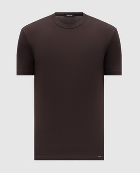 Tom Ford Коричневая футболка с нашивкой логотипа T4M081040