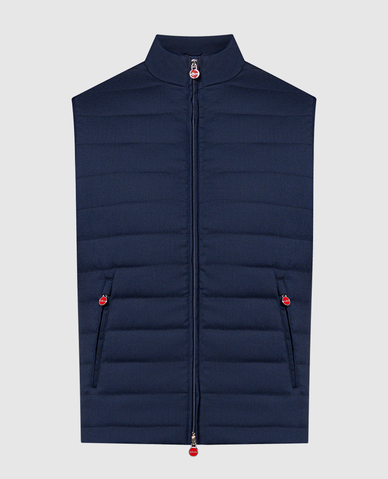 Blue quilted vest made of wool