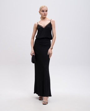 Twinset Черная юбка макси с логотипом 251TT2193