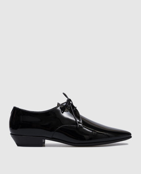 Saint Laurent Черные кожаные лакированные дерби 582020