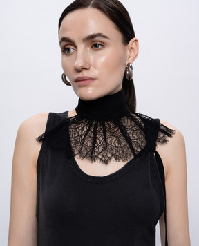Ann Demeulemeester Черный воротник Regina из шелка с кружевом B0013033FA617