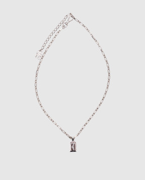 Dolce&Gabbana Серебристая цепочка с пластиной логотипа WNP1T2W1111