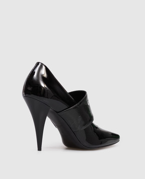 Givenchy Чорні шкіряні лаковані туфлі з логотипом BE404JE2F6