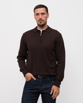Cashmere&Whiskey Коричневе поло з вовни мериноса 94394Z