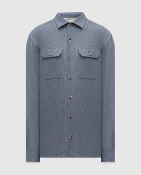 Brunello Cucinelli Блакитна сорочка з вовни M038P0720