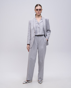 Twinset Фіолетові штани з льоном 251TP2763