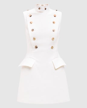 Alexander McQueen Бежева сукня-футляр з вовни 824746QJADK