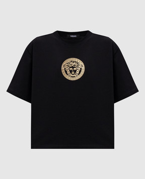 Versace Чорна укорочена футболка Medusa 10188921A13608