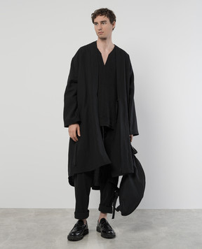 Jan Jan Van Essche Черный удлиненный кардиган на запах KIMONO14WASHISHIRTING