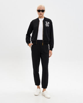Twinset Чорна спортивна куртка з логотипом 252LI2MBB