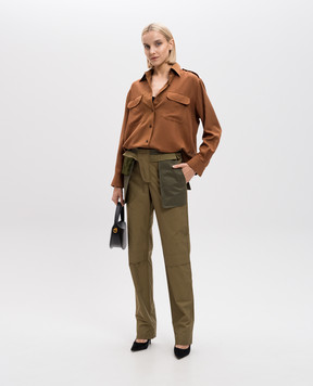 Valentino Зелені штани з ефектом вивороту PBARB2863VG