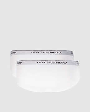Dolce&Gabbana Набір білих трусів-бріфів з логотипом M9C03JONN95