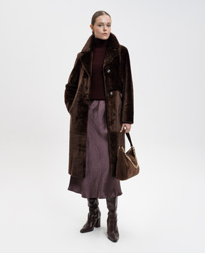 Babe Pay Pls Коричневая дубленка 2231ELONGSETA