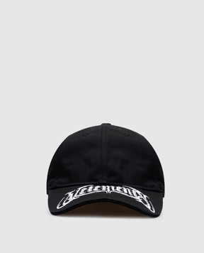 Vetements Чорна кепка з готичною вишивкою логотипа UA66CA140B