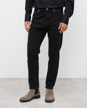 Brunello Cucinelli Чорні джинси з патчем логотипа M237UO1090
