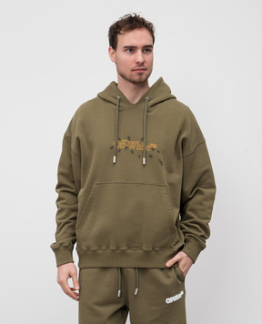 Off-White худи цвета хаки с принтом эмблемы Ants Arrow OMBB085S25FLE00N